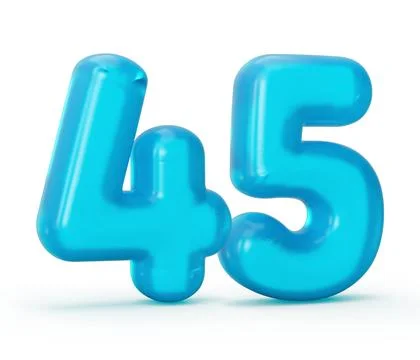 A close up of the number five and four digits in blue Ilustração Stock