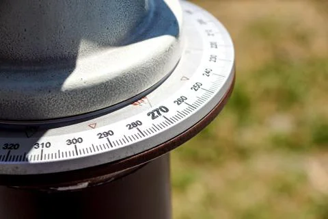 Close up at numbers on compass and set of rulers Stock Photos