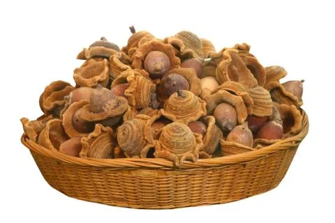 Close up nut in basket Stock Photos