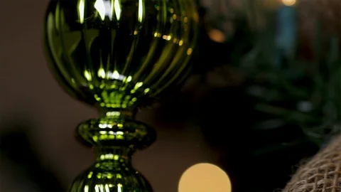 Close up of Nutcracker Christmas decoration hanging on a Christmas tree.   Stock Footage 99355563