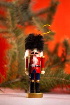 Close-up of nutcracker toy solider christmas decoration Foto stock