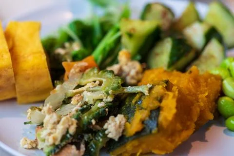 Close-up of a nutritionally balanced healthy vegetable buffet platter Stock Photos