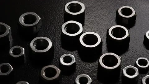 Close-up nuts on dark background with light effects Stock Footage 190875250