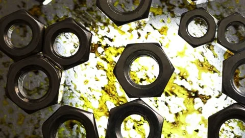 Close-up nuts on dark background with light effects Stock Footage 190931062