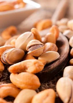 Close up to nuts mix Stock Photos