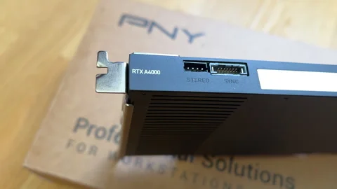 Close-Up: NVIDIA PNY RTX A4000 GPU Hero Shot Stock Footage 253649304