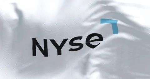 Close-up of NYSE flag waving in the wind Video stock 262041049