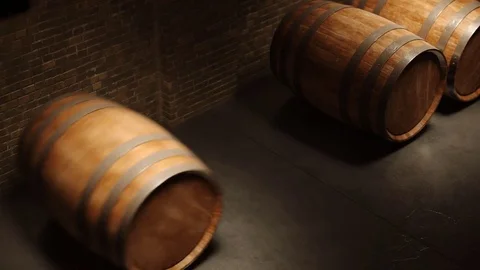 Close-up Of Oak Wine Barrel Stock Footage