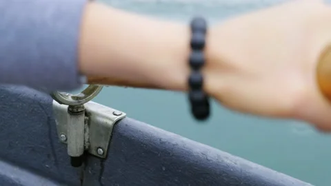 Close-up of an oar in the process of rowing Stock Footage 169136462