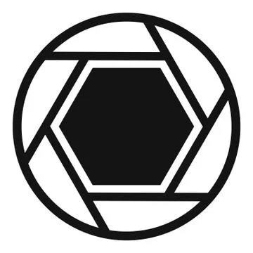Close objective icon, simple style Stock Illustration