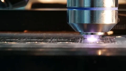 Close up on objective lens of microscope in laboratory. Stock Footage 79293624