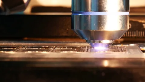 Close up on objective lens of microscope in laboratory. Stock Footage 79294936