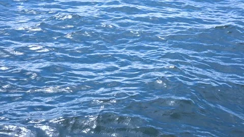 Close-up of Ocean Surface Ripples in Slow Motion. Slow Motion Ocean Waves o.. Stock Footage 308081301