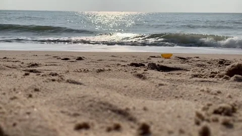 Close up Ocean wave on sandy beach. The tropical Summer Stock Footage 304559523