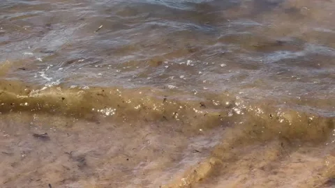Close-Up Ocean Waves with White Sea Foam Texture Stock-Footage 334533762