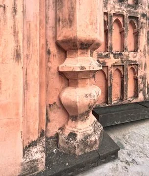 Close up of octagonal turrets or structural element of Mughal style Mosque .. Foto stock