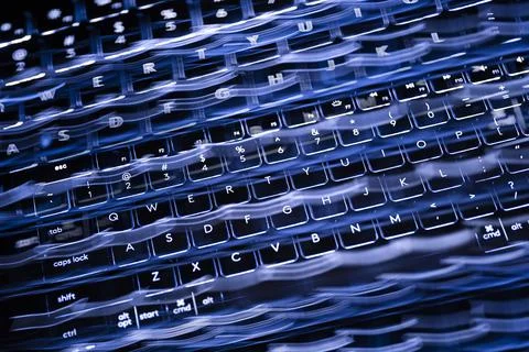 Close-up od blurred black computer keyboard Foto stock