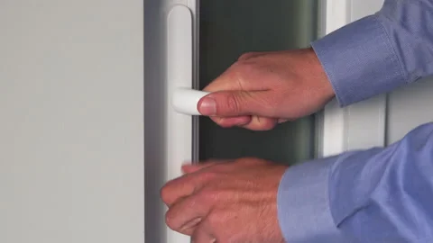 Close the office door with the key Stock Footage 234702482