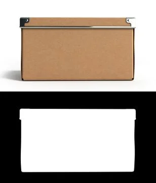 Close Office paper box for documents 3d illustration on white with alpha Stock Illustration