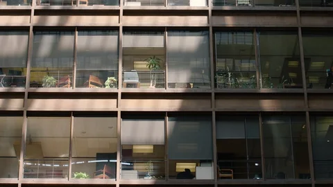 Close up of office windows Stock Footage 110177395