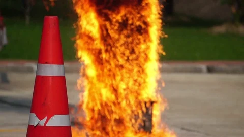 Close-up: The officer is practicing fire  Stock Footage 116942667