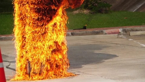 Close-up: The officer is practicing fire  Stock Footage 116942677