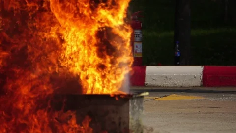 Close-up: The officer is practicing fire  Stock Footage 116942685