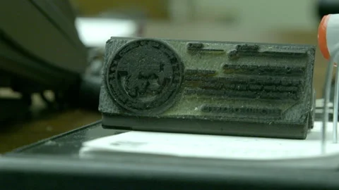 Close-Up of an Official Document Ink Stamp Stock Footage 343963766