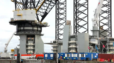 Close up on Offshore construction vessel Stock Footage 39599897