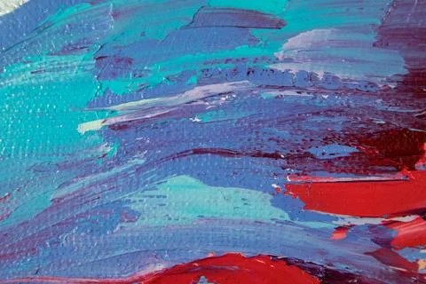 Close-up of oil and acrylic paint strokes on a canvas surface Stock Photos