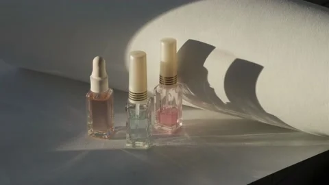 Close up of oil bottles Stock-Footage 143688294