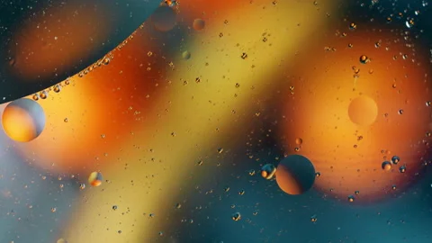 Close-up of oil bubbles, abstract Stock Footage 138460359
