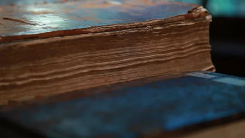 Close up of old books Stock Footage 231490995