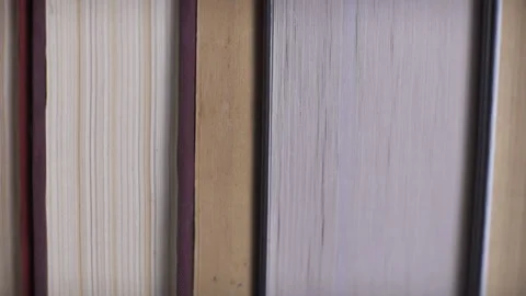Close-up of old books in the library Stock Footage 233975180