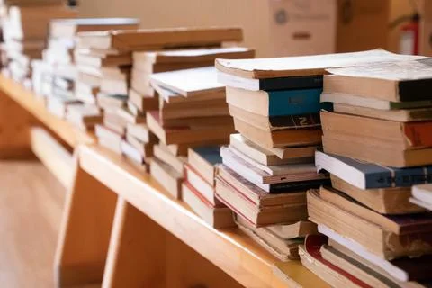 Close up of old books Stock Photos