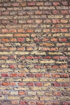 Close-up of an old brick wall in Denmark. Stock Photos