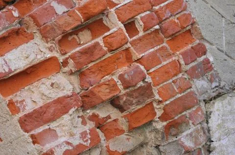 Close up on an old bricks wall with copy space for your text. 库存照片