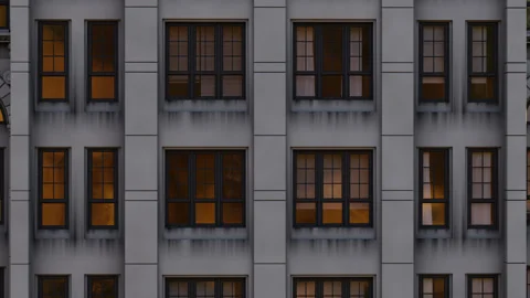 Close up of an old building tower. building facade scroll Stock Footage 294837400