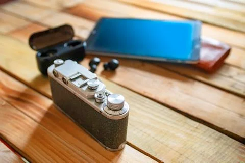 Close-up old camera Stock Photos