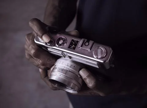 Close up of old camera Stock Photos