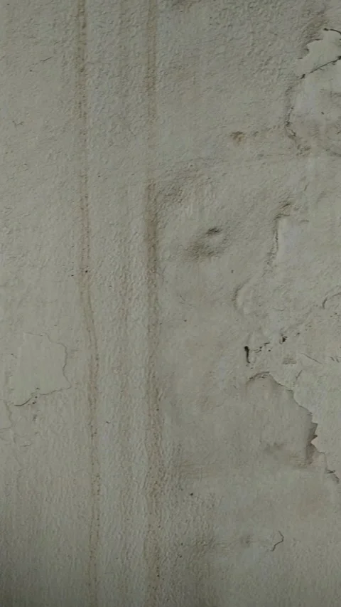 Close-up of an old, cracked, and peeling wall surface showing worn paint. Stock Footage 322143057