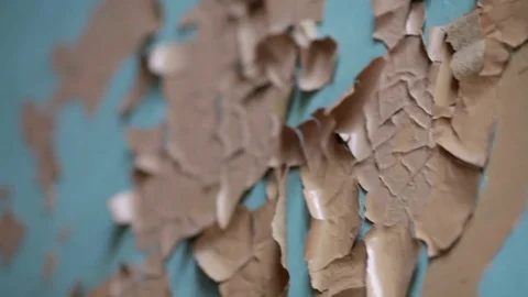 Close-up of an old cracked paint. Stock Footage 72535131