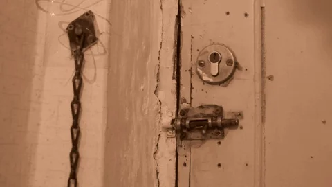 Close old door from inside Stock Footage 100684226