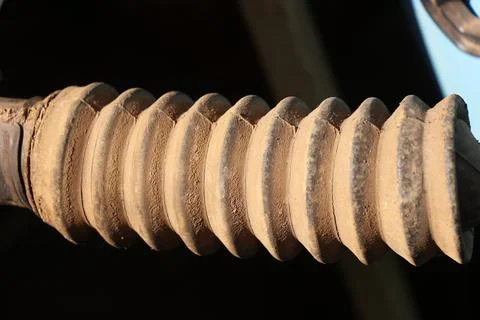 Close up of an old dusty rubber steering rack boot Foto stock