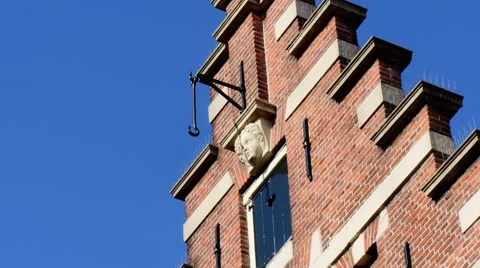 Close-up old Dutch house Stock Footage 41531132