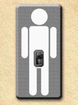 Close up of old electrical wall switch Stock Photos