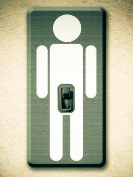 Close up of old electrical wall switch Stock Photos