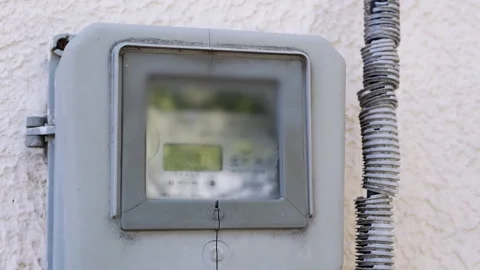 Close-up of Old Electricity Meter Stock Footage 293207586