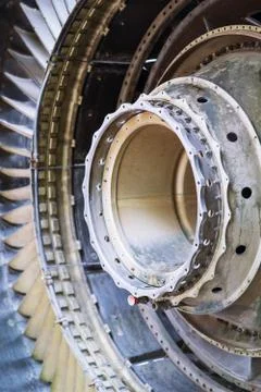 Close up of old engine of Old Propeller Plane, Old Vintage Jet Engine Stock Photos