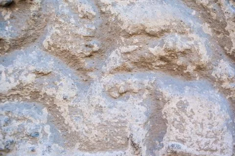 Close up of old grunge painted wall wsith waves on it. Stock Photos